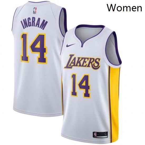 Womens Nike Los Angeles Lakers 14 Brandon Ingram Authentic White NBA Jersey Association Edition